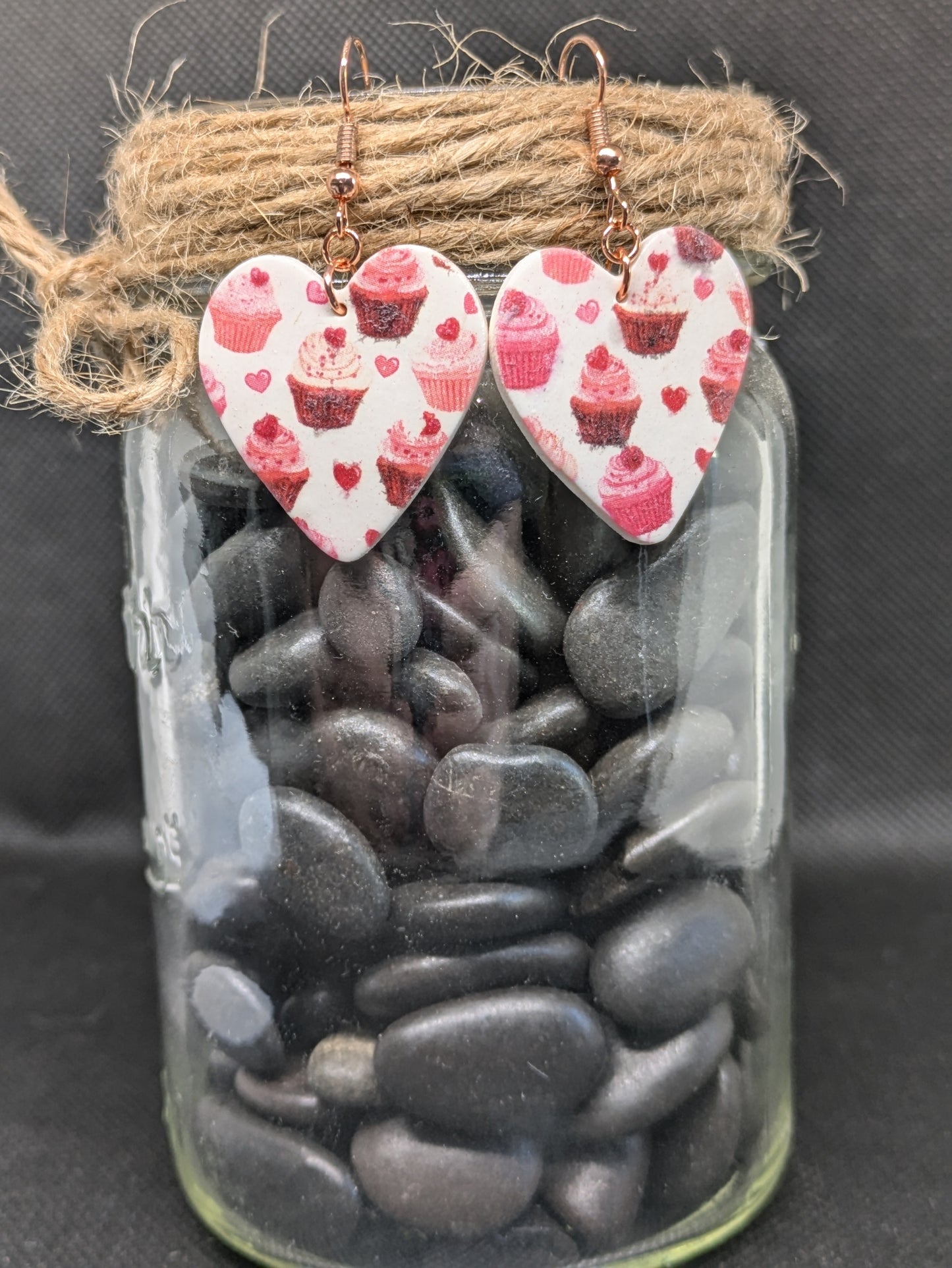 Cupcake Heart Dangles