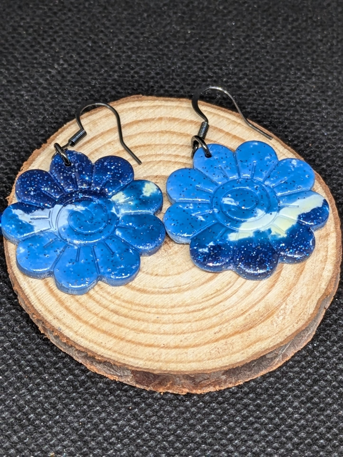 Shades of Blue Floral Dangles