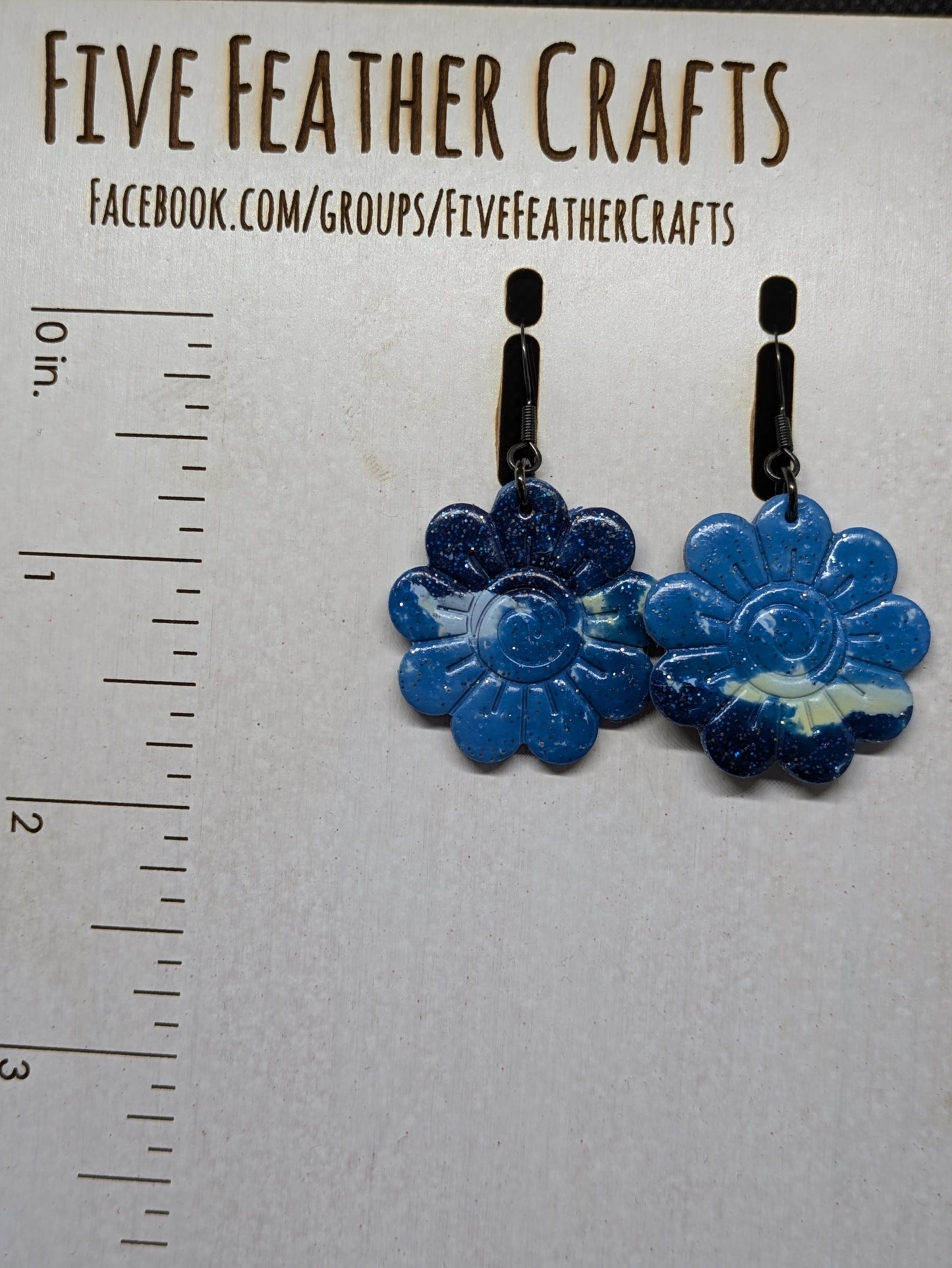 Shades of Blue Floral Dangles