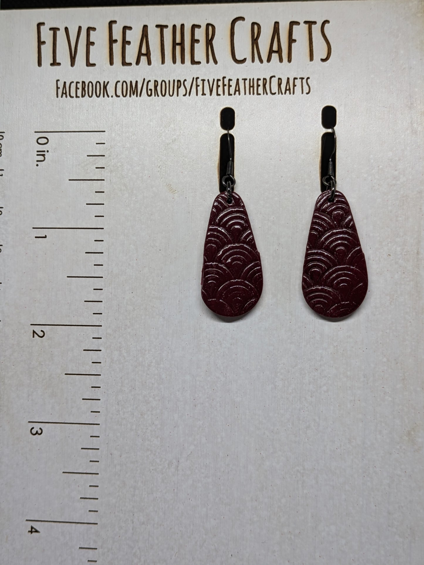Deep Marron Elongated Teardrops