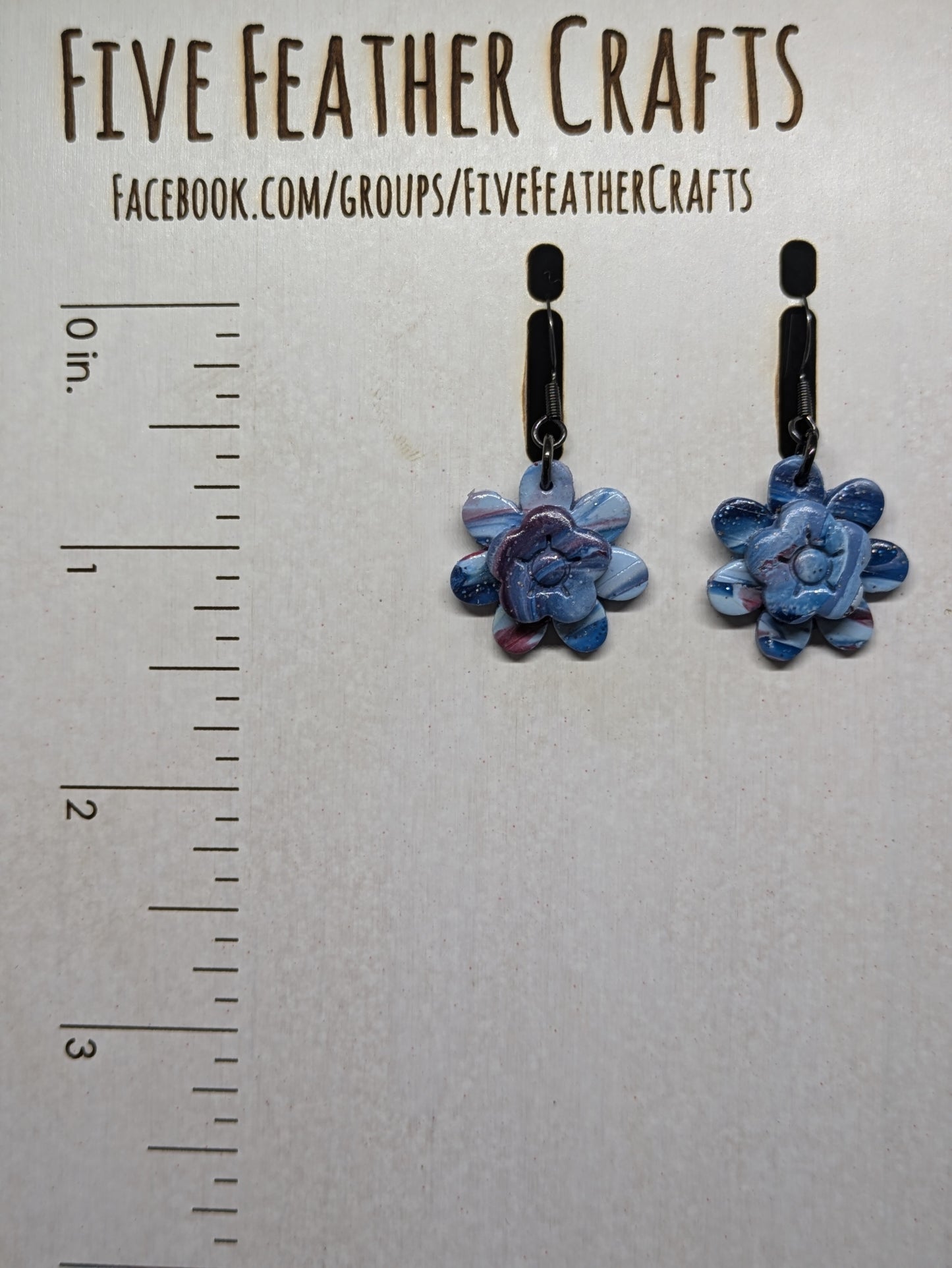 Double Layer Blue and Red Flowers