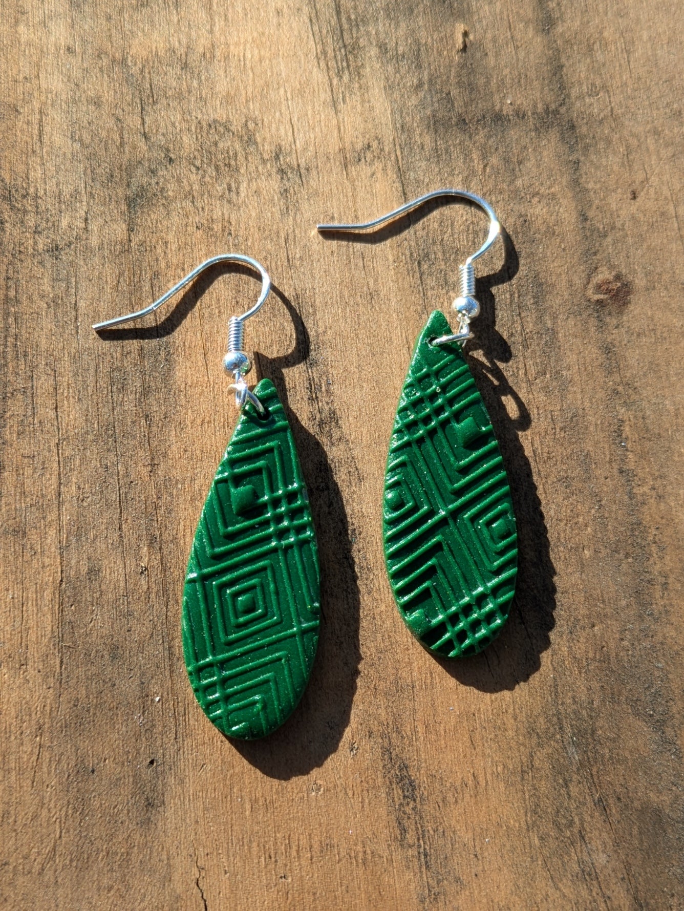 Green Patterned Dangles