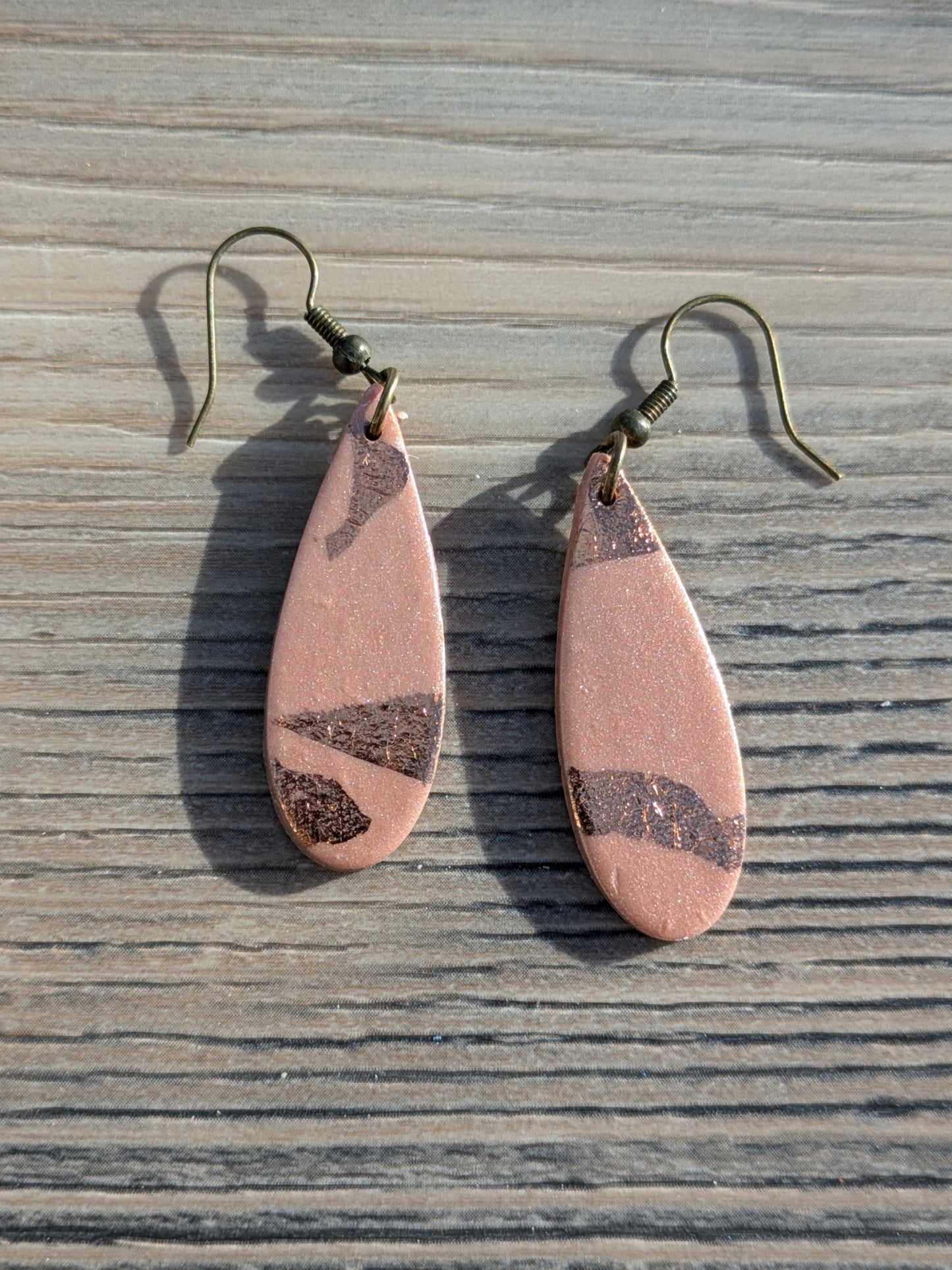 Sand and Rose Gold Dangles