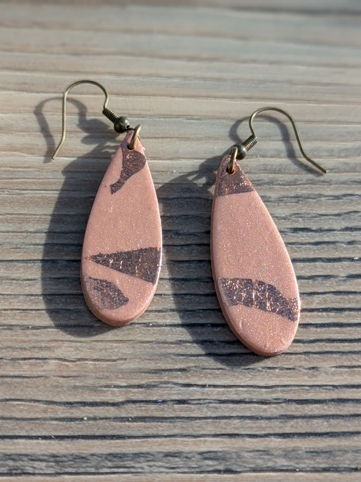 Sand and Rose Gold Dangles