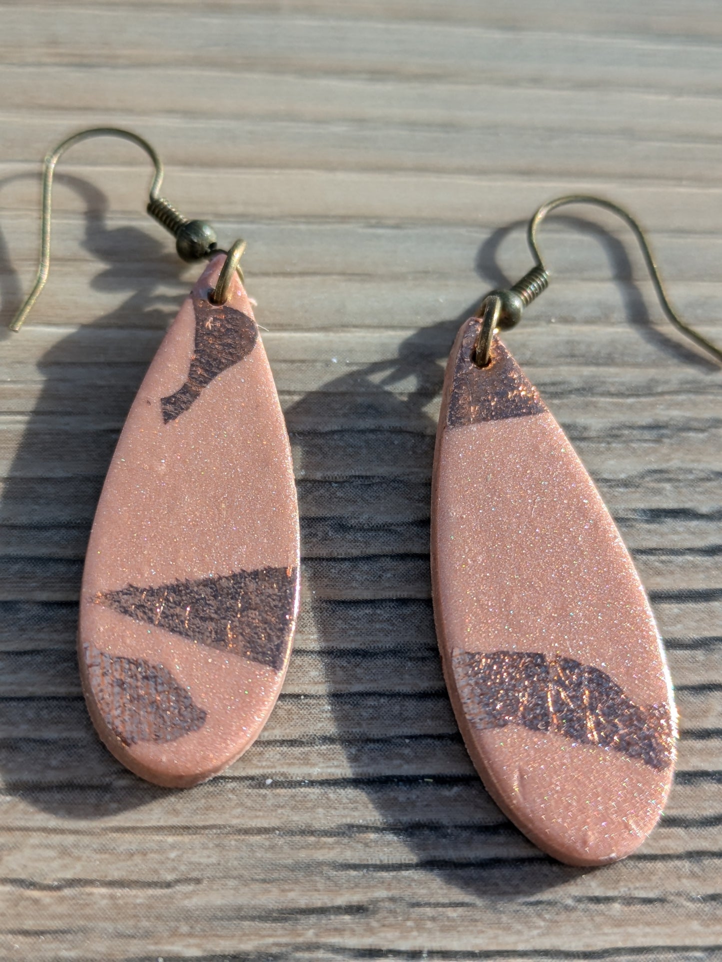 Sand and Rose Gold Dangles