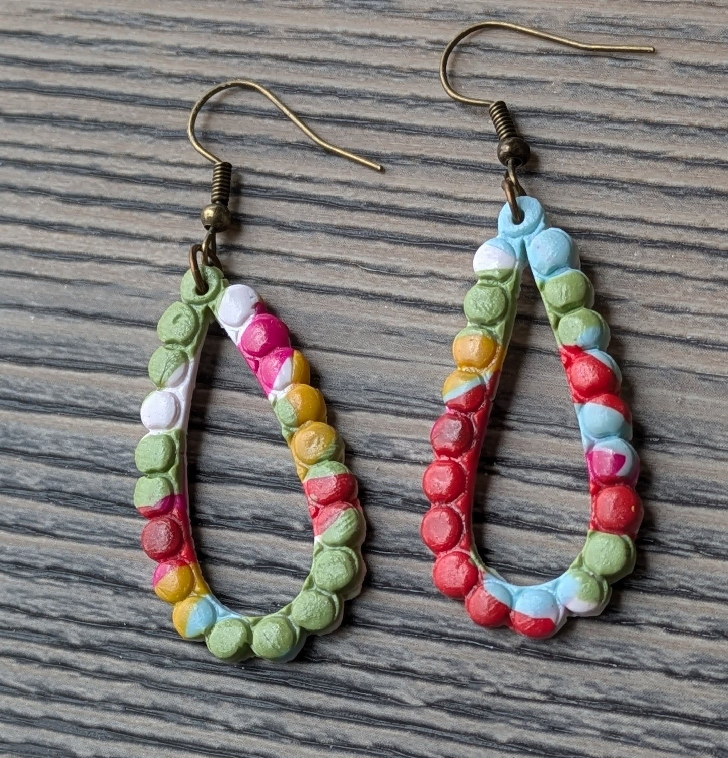 Multi Colored "Beaded" Dangles