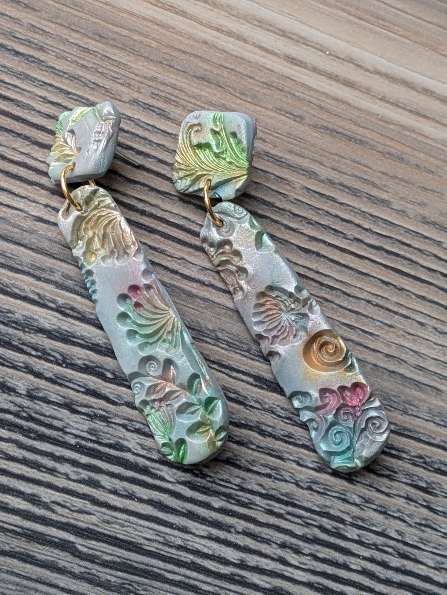 Floral Textured Stud Dangles