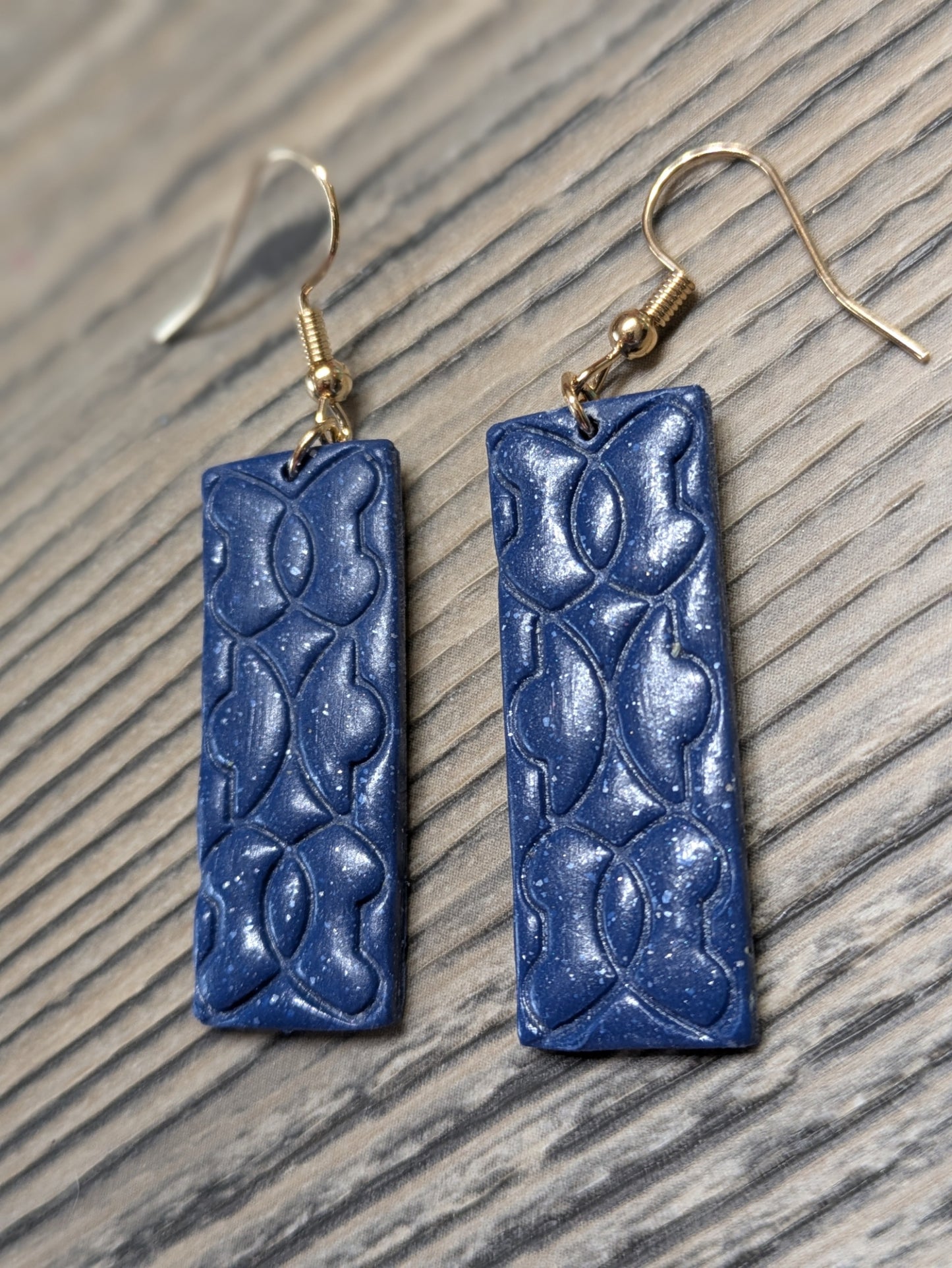Navy Patterned Dangles