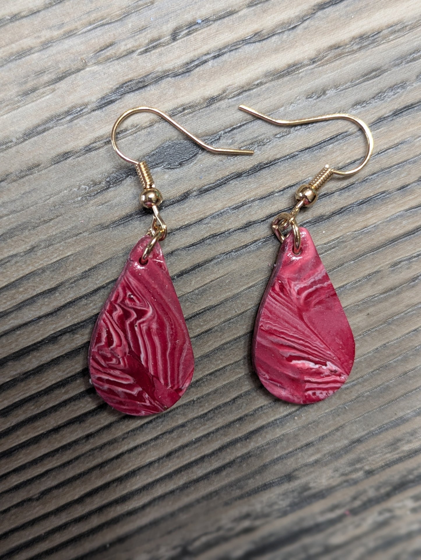 Red Organic Swirl Dangles