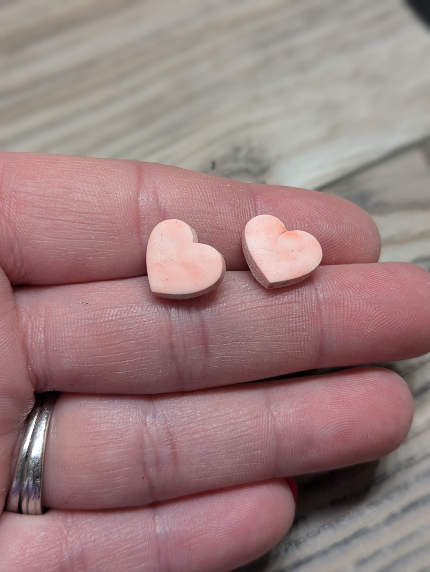 Pale Pink Heart Studs