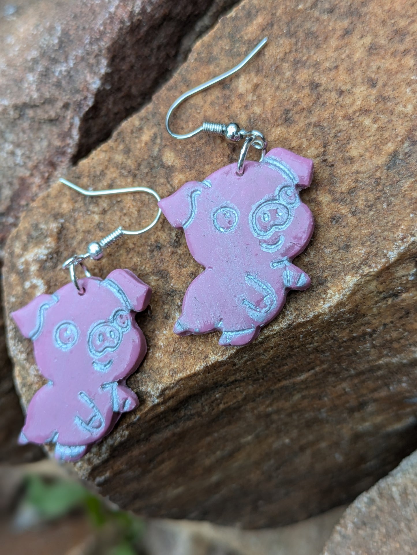 Pink Pig Dangles