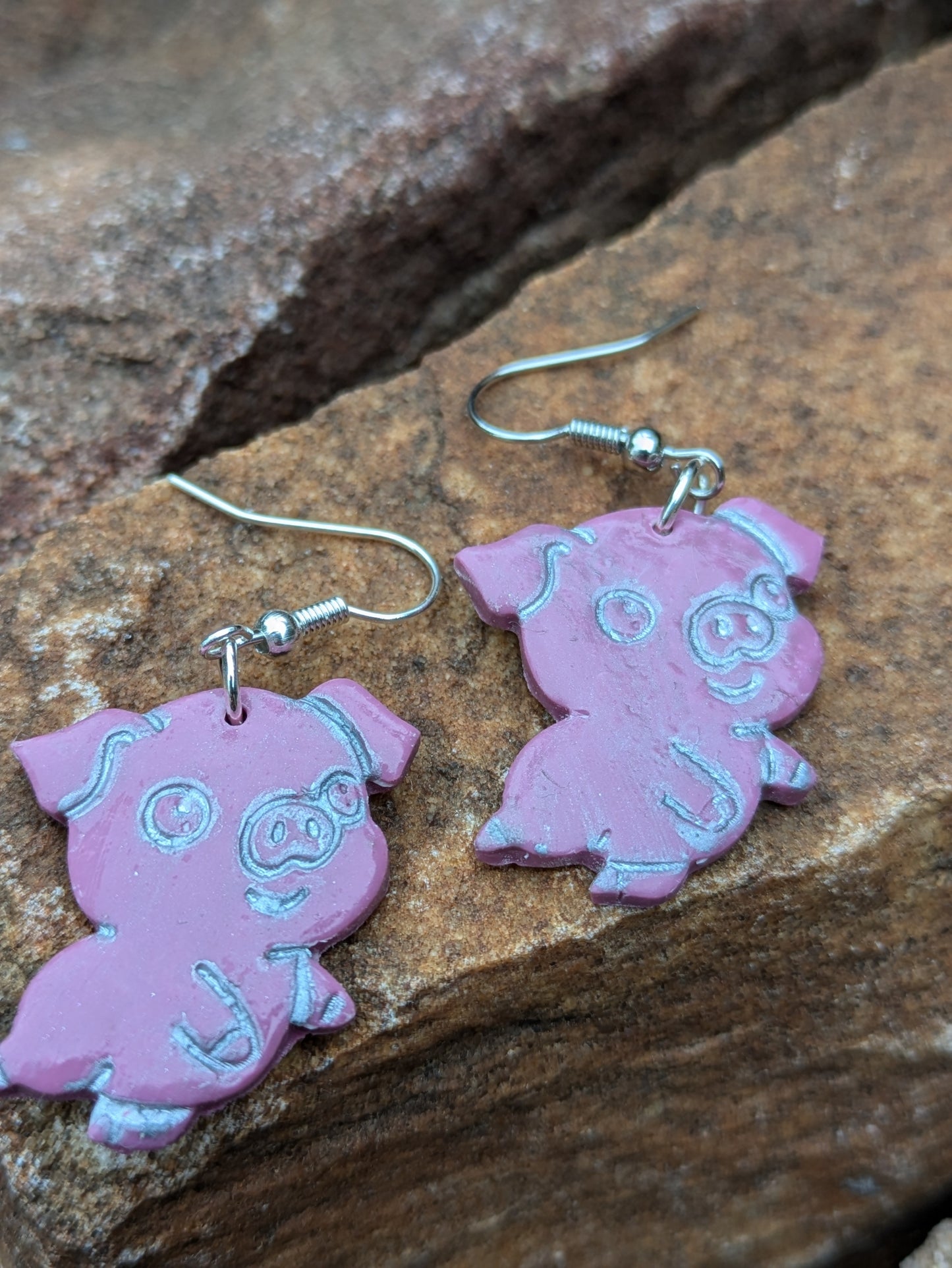 Pink Pig Dangles