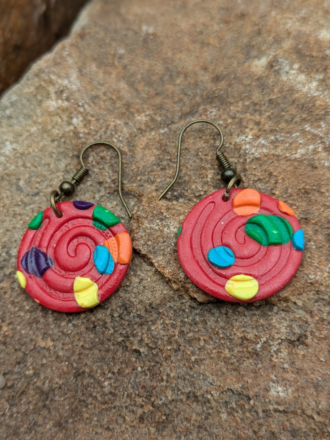 Polka Dot Circle Dangles