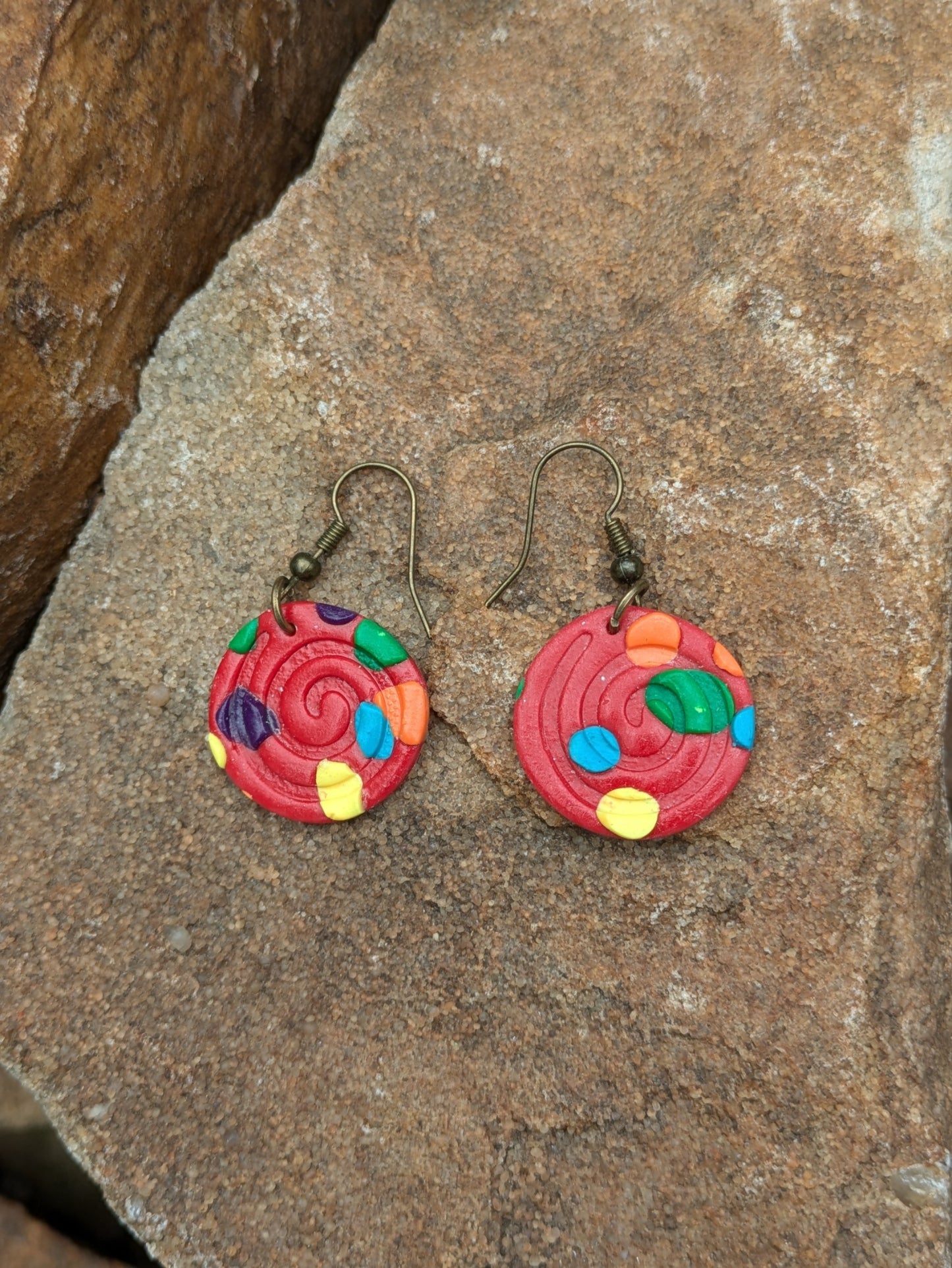 Polka Dot Circle Dangles