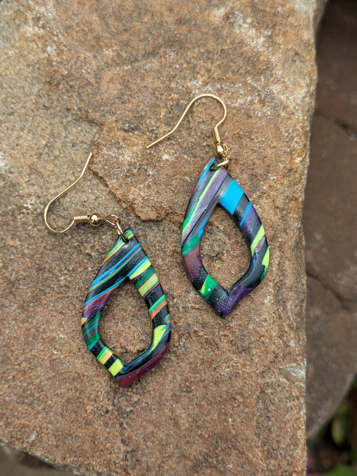 Pop of Color Stripe Dangles