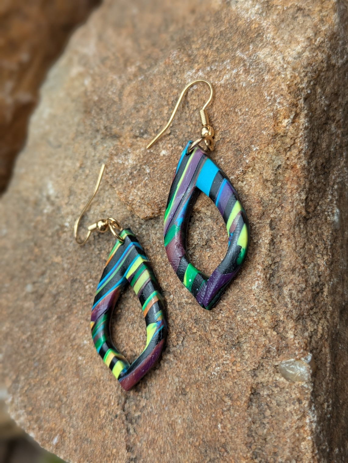 Pop of Color Stripe Dangles