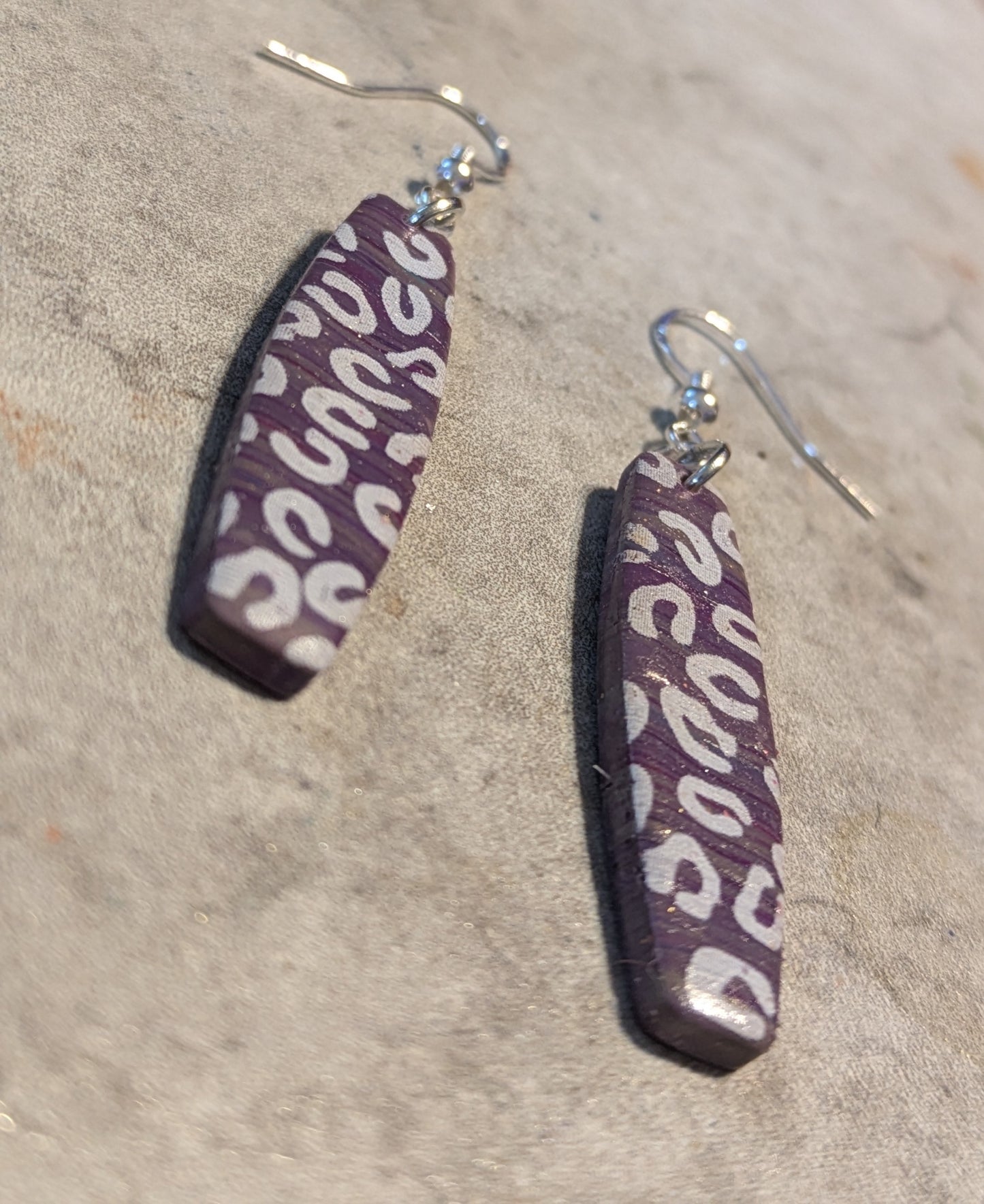 Purple Leopard Print Dangles