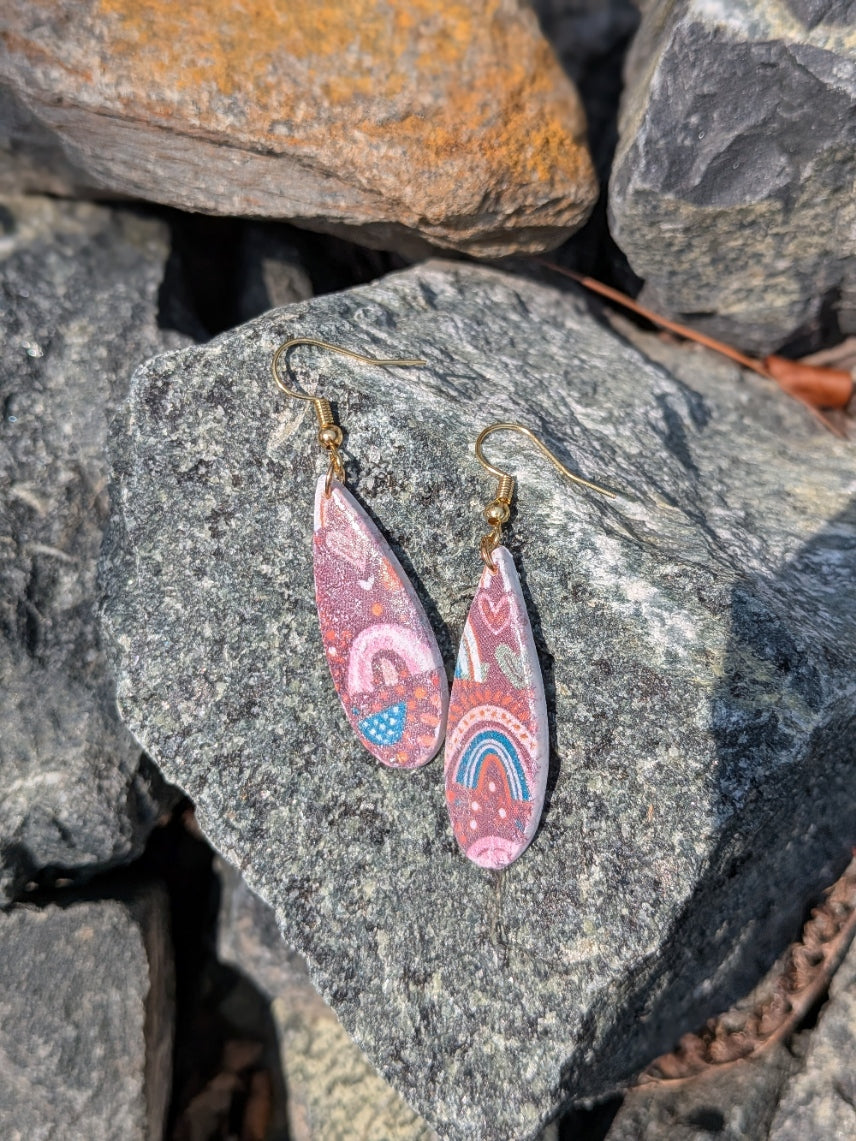 Rainbow Teardrop Dangles
