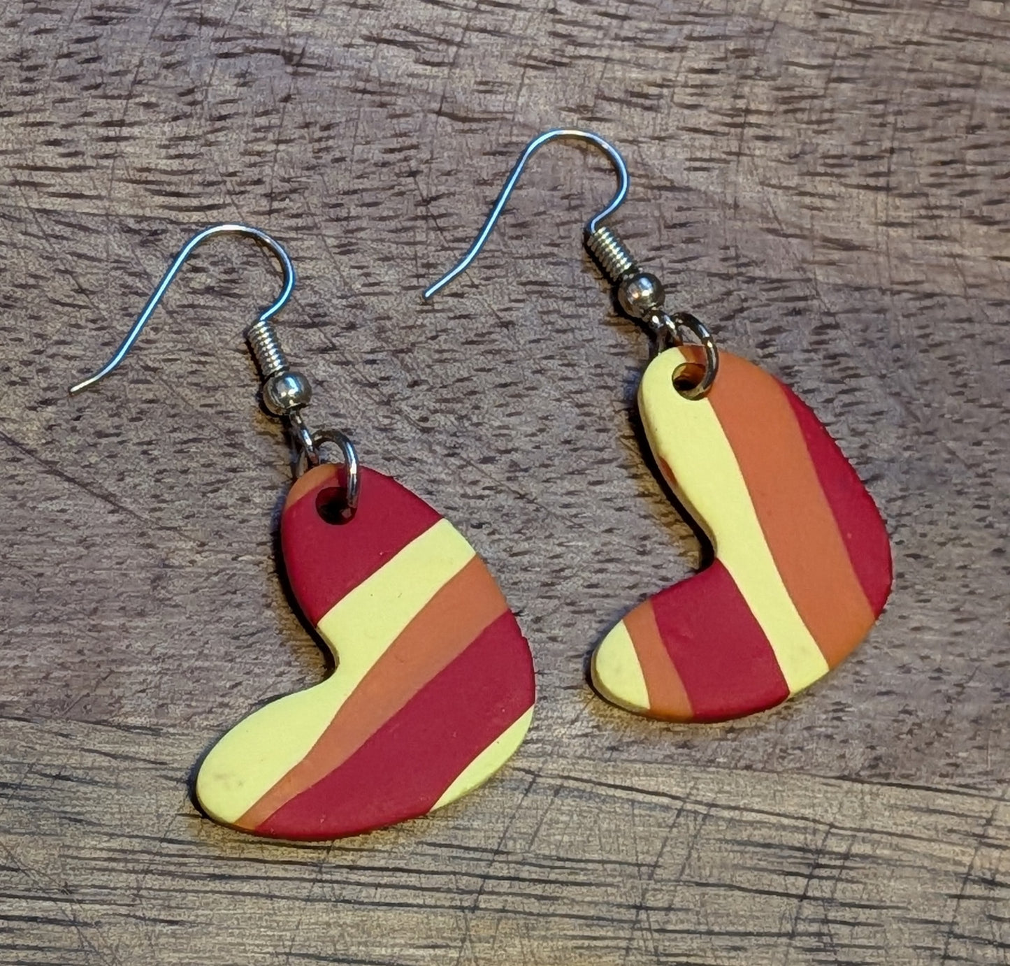 Striped Heart Dangles