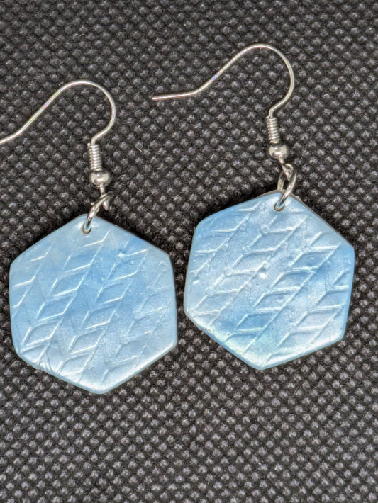 Light Shimmer Blue Dangle Earrings