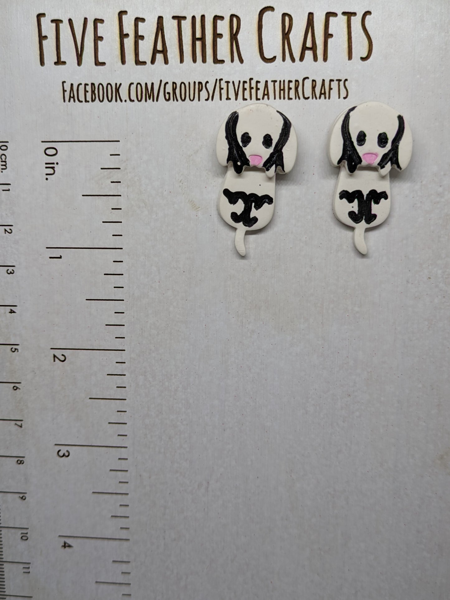 Hanging Dog Stud Drop Earrings