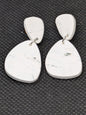 White and Gray Stud Dangle Earrings