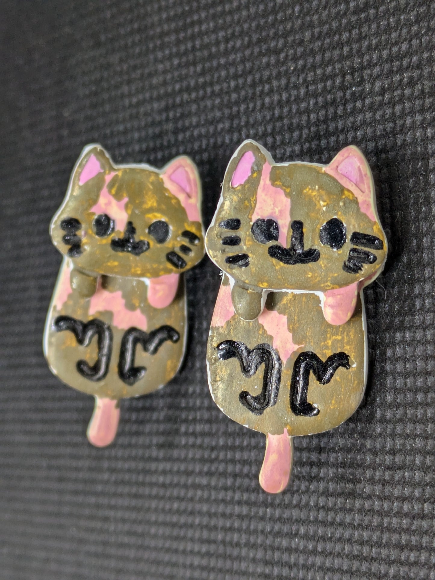 Brown Cat Stud Earrings