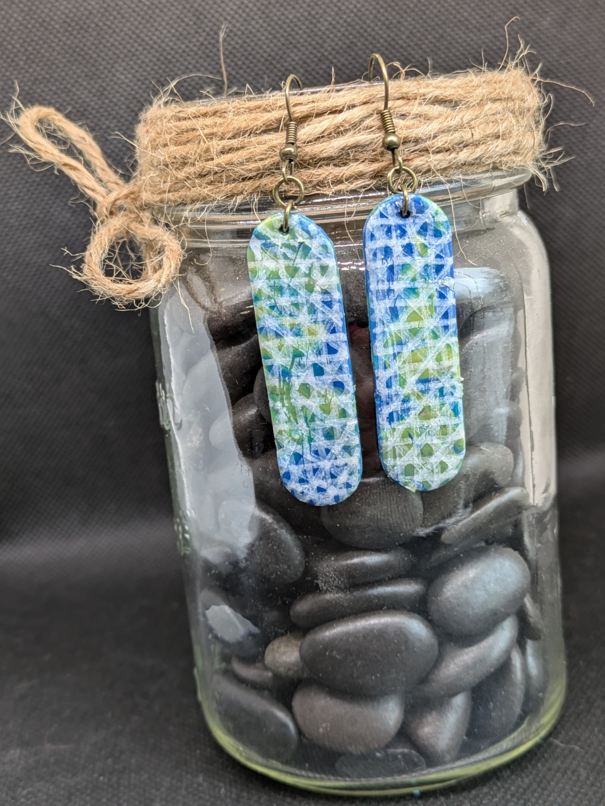 Blue and Green Plaid Dangles