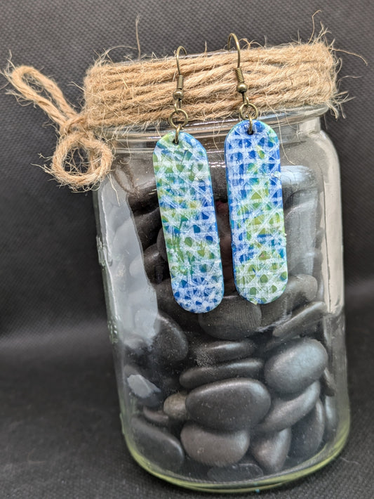 Blue and Green Plaid Dangles