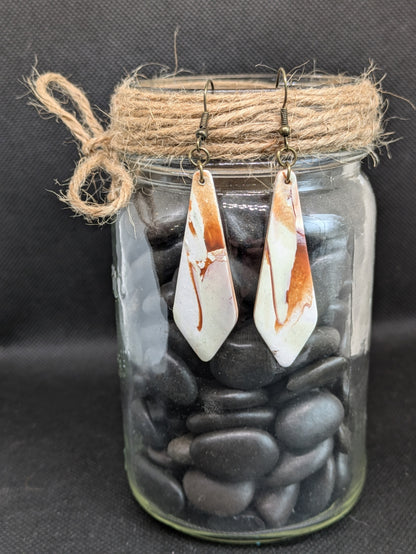 Mixed Brown and Cream Dangle Earrings