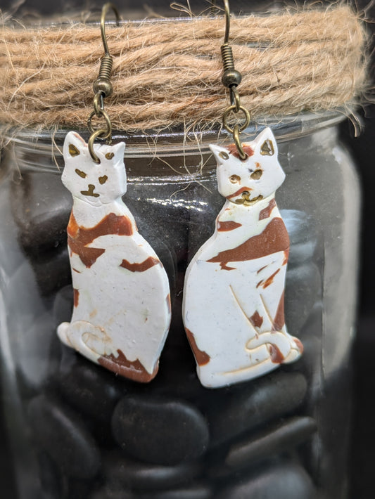 Brown and White Cat Dangles