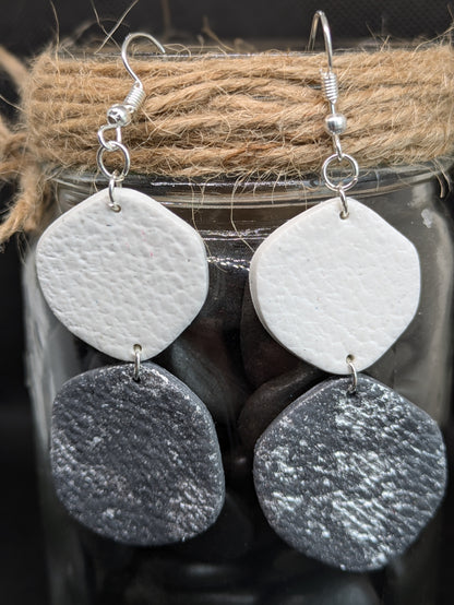 Gray, White, and Silver Double Dangles