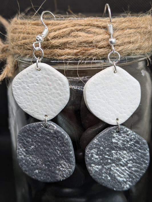 Gray, White, and Silver Double Dangles