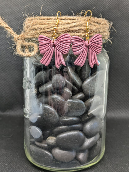 Mauve Bow Earrings