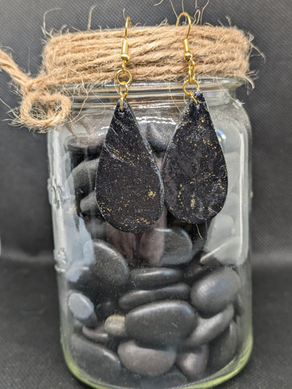 Black and Gold Teardrop Dangles