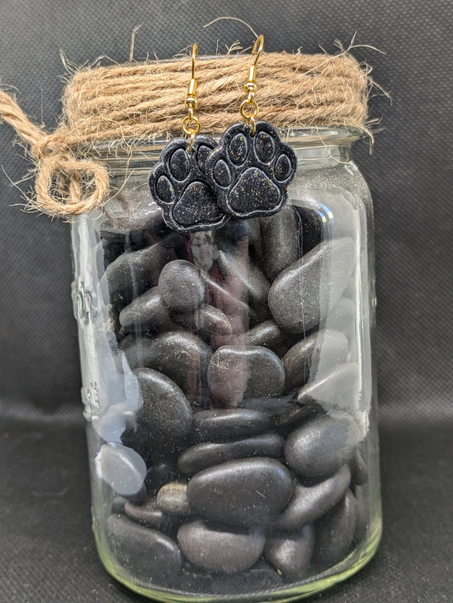 Black Paw Print Dangle