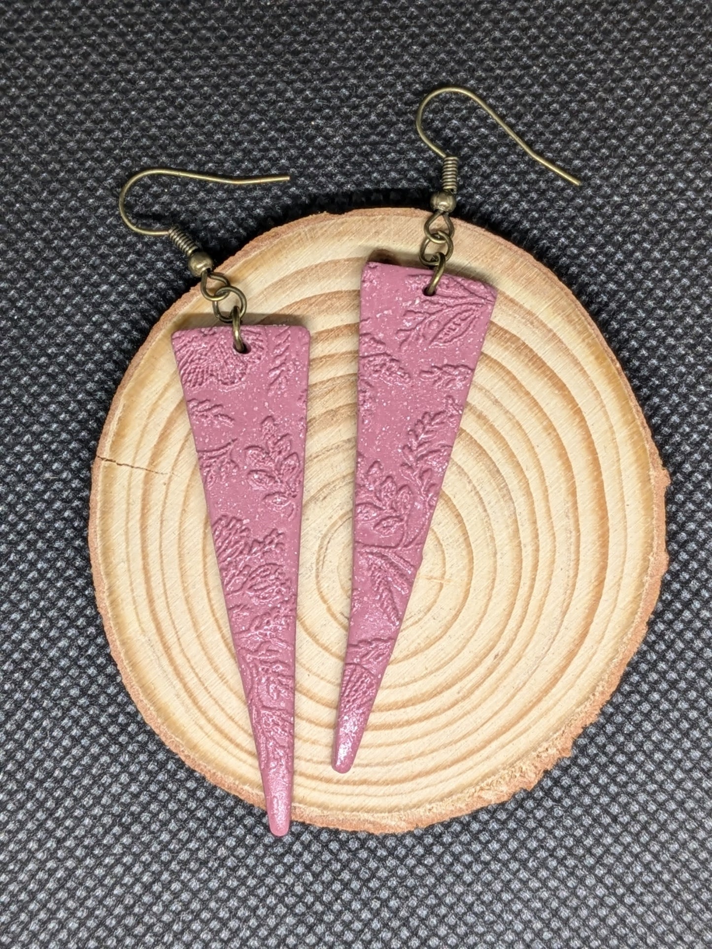 Mauve Floral Print Dangle
