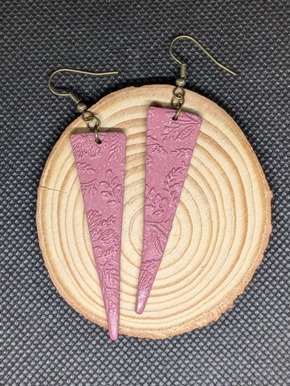 Mauve Floral Print Dangle
