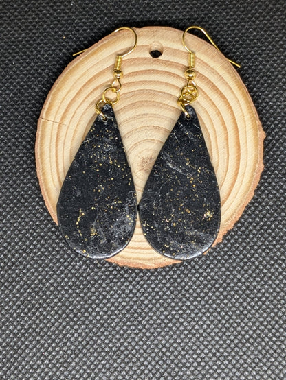Black and Gold Teardrop Dangles
