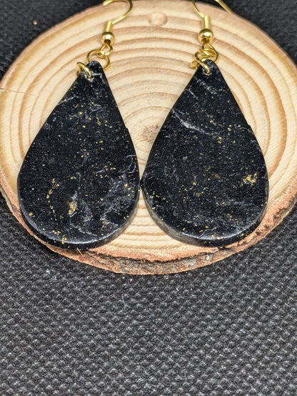 Black and Gold Teardrop Dangles