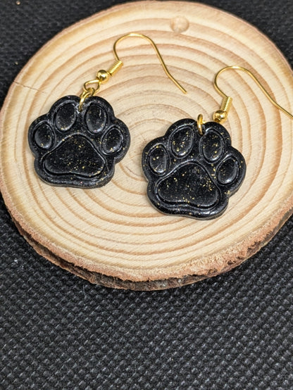 Black Paw Print Dangle