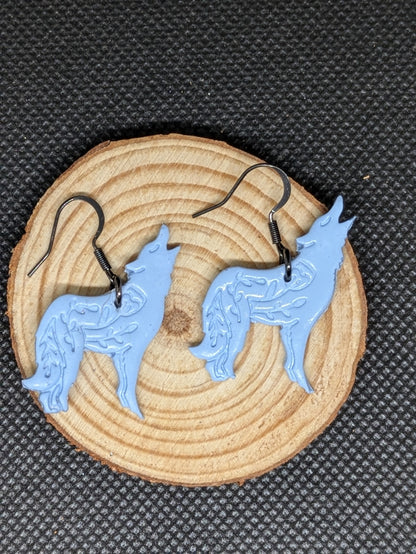 Light Blue Wolf Dangles