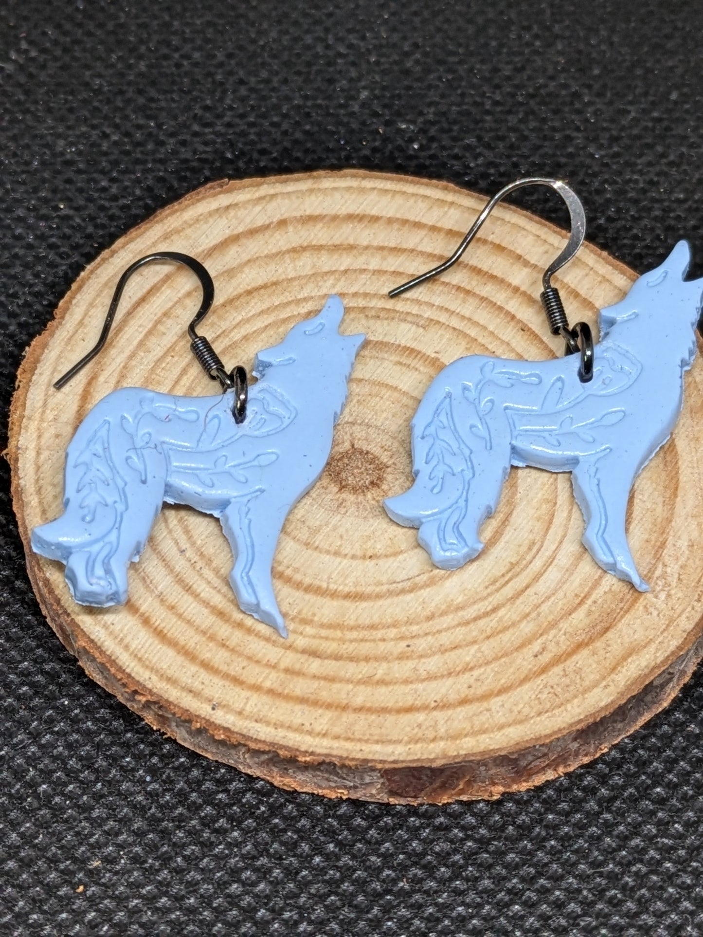 Light Blue Wolf Dangles