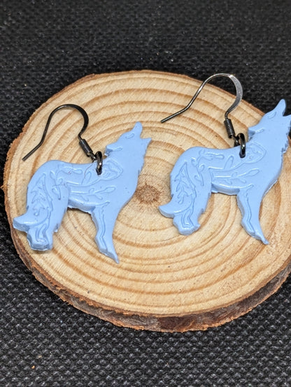 Light Blue Wolf Dangles