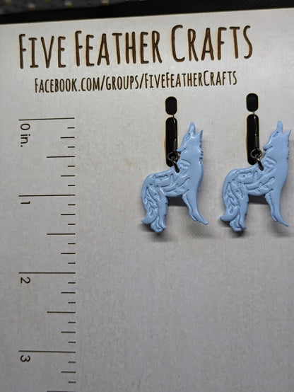 Light Blue Wolf Dangles
