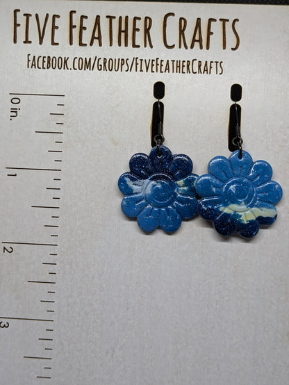 Shades of Blue Floral Dangles