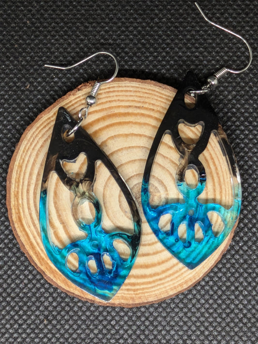 Black and Blue Cut Out Dangles