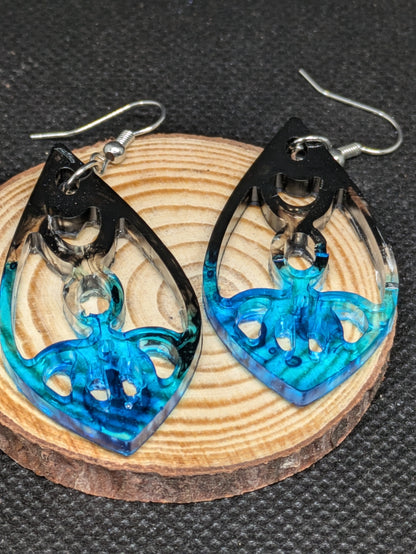 Black and Blue Cut Out Dangles