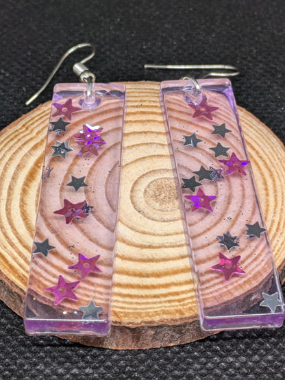Rectangular Star Dangle Earrings