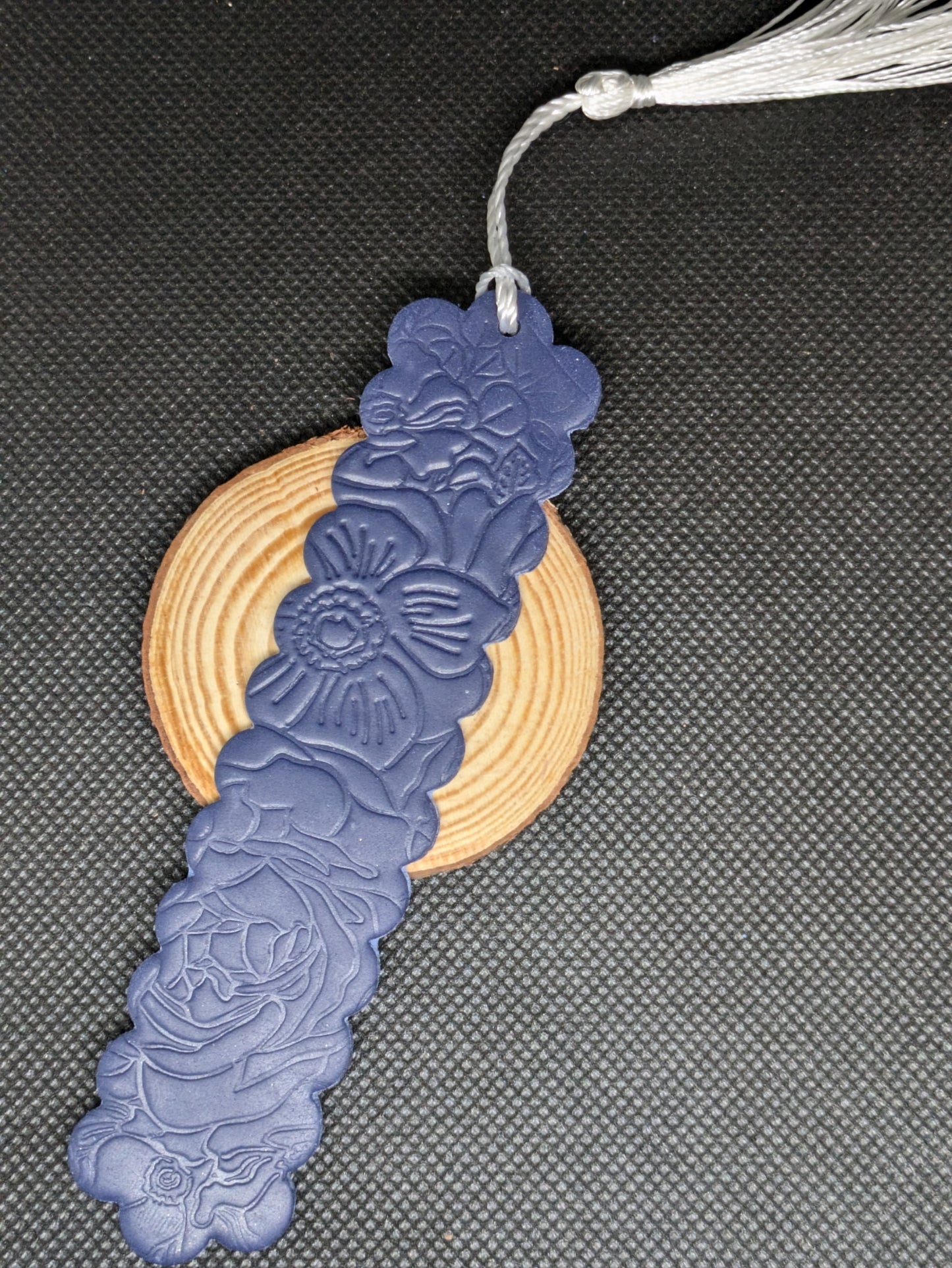 Navy Floral Bookmark
